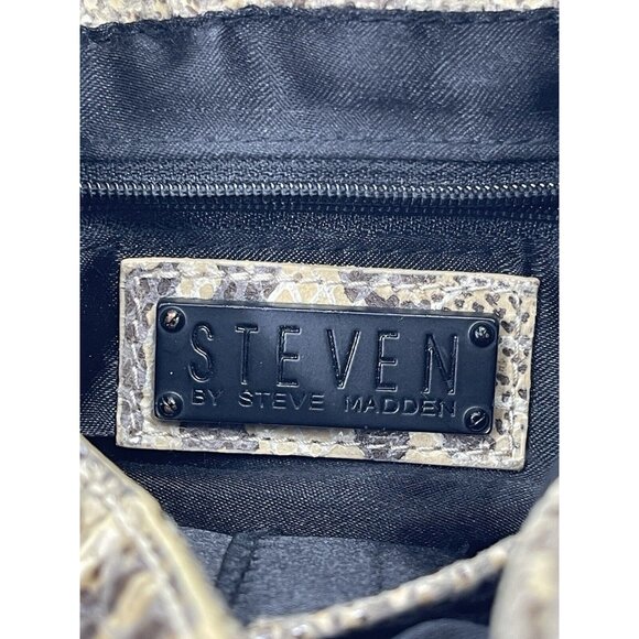 Steven By Steve Madden Faux‎ Python Shoulder Purse Gold Hardware Chain Strap - Picture 4 of 15